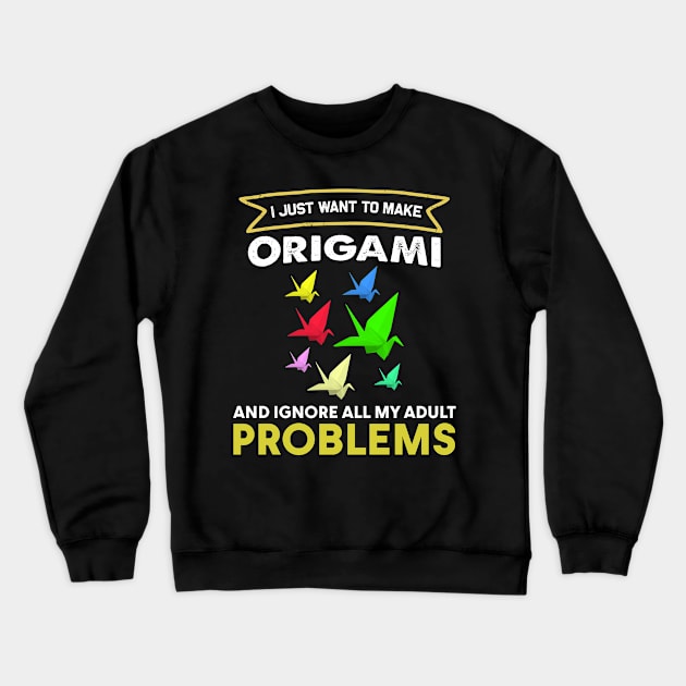 I Just Want To Make Origami Crewneck Sweatshirt by White Martian
